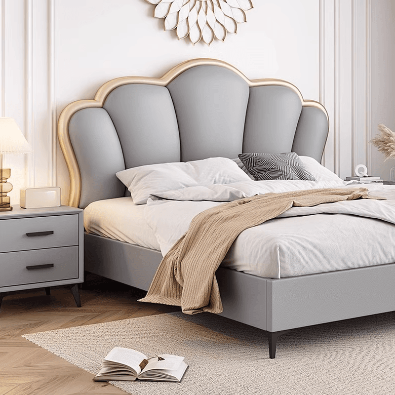 Modish No Distressing Timber Panel Headboard for King/Queen/Full Bed with Sponge Upholstery, Free-standing Installation, and Standard Height thumbnail 10