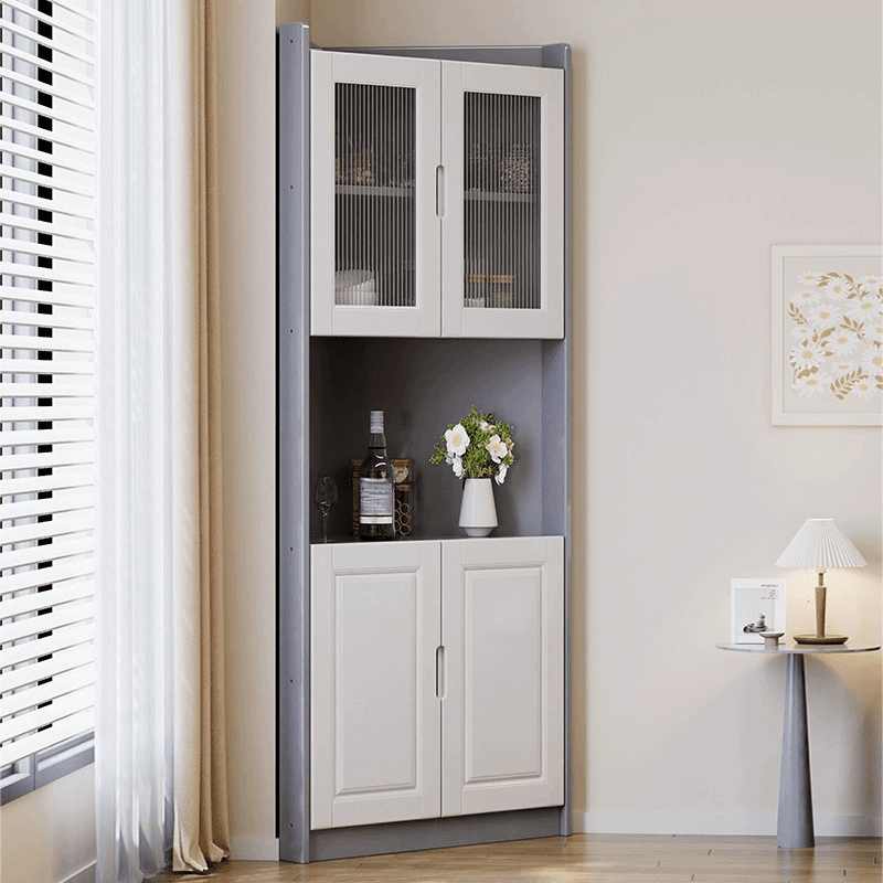 Independent Rubberwood Utility Storage Cabinet with Shelves, Living Room thumbnail 2
