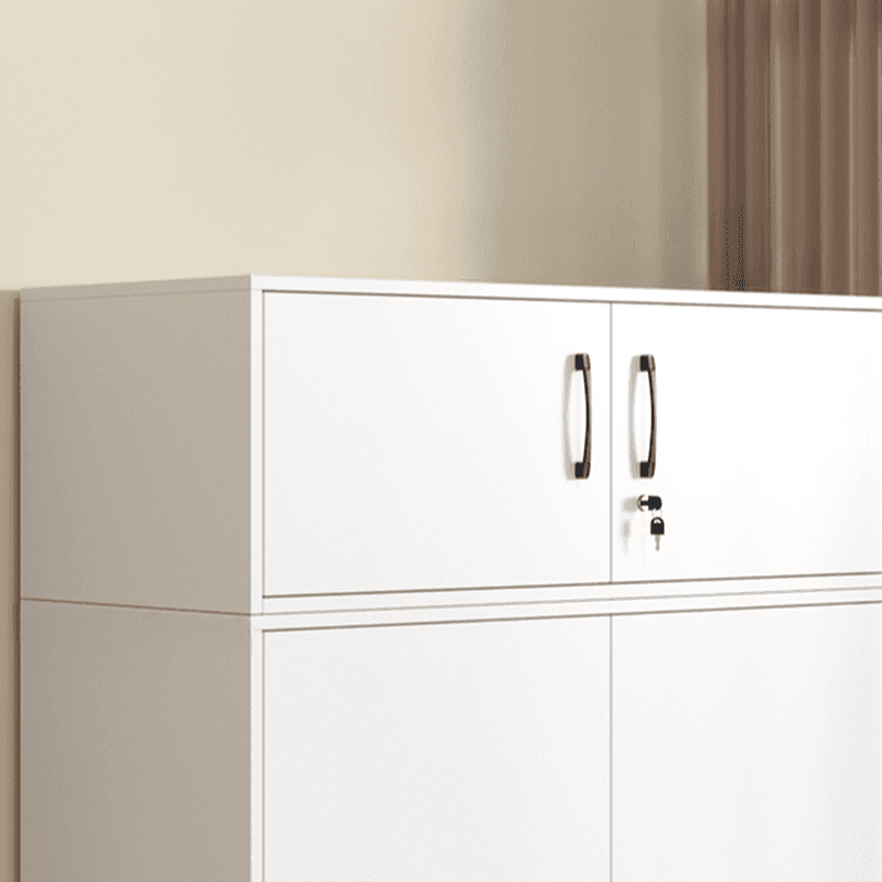 White Modish Steel Independent Armoire Cabinet with Adaptable Shelf, Soft Close Door, and Clothing Rod thumbnail 9