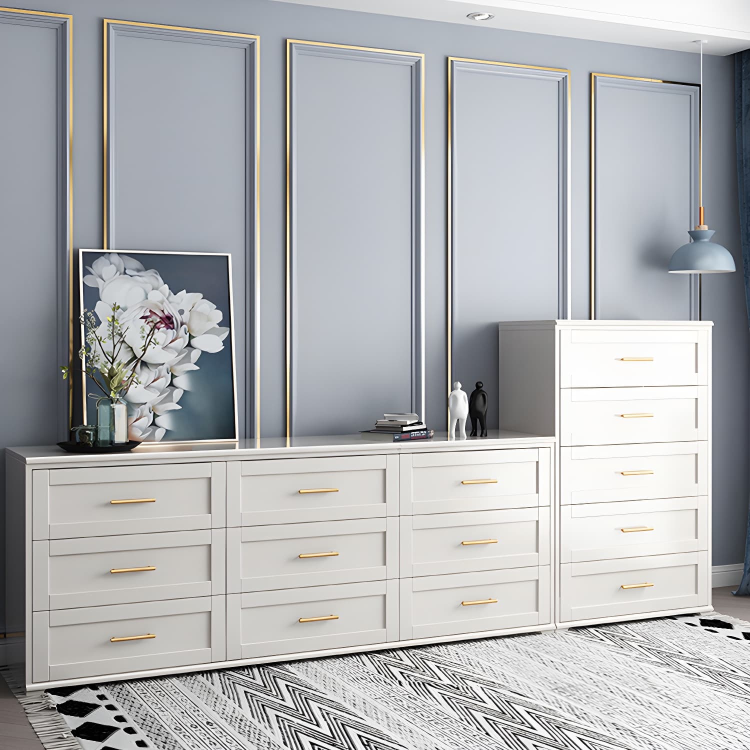 17.55-inch Width Solid Wood Storage Chest Classic Glam Storage Chest Dresser thumbnail 10