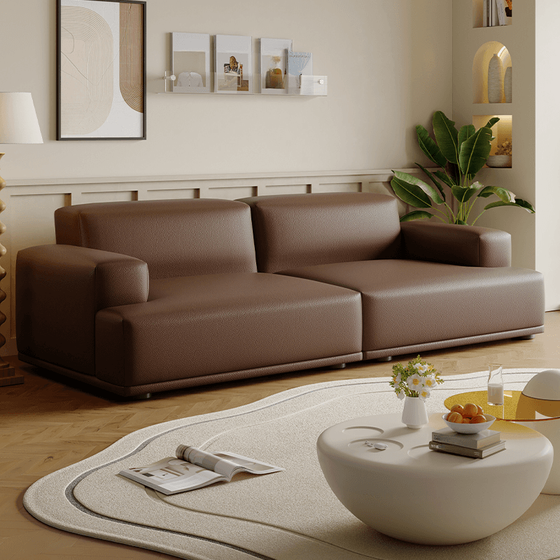 Modish Solid Color Standard Sofa in Black/Light Brown/Coffee for 5 Person/4-seater/3-seater thumbnail 3