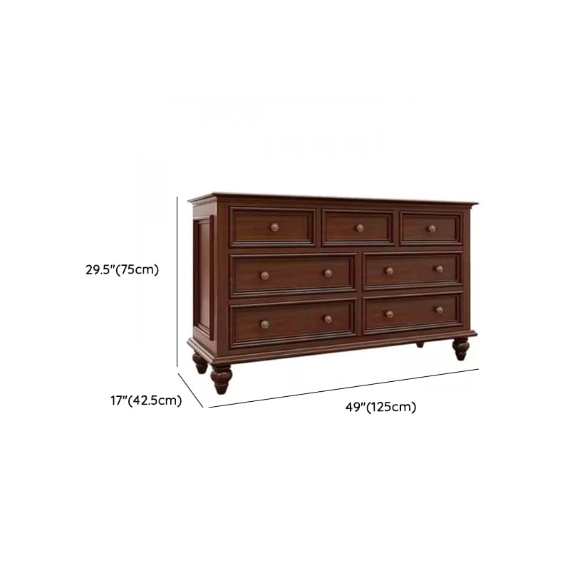 Cocoa Retro Ash Wood Double Dresser/Lingerie Chest/Bachelor Chest with 9/7/8 Drawers in Horizontal/Vertical Orientation thumbnail 18