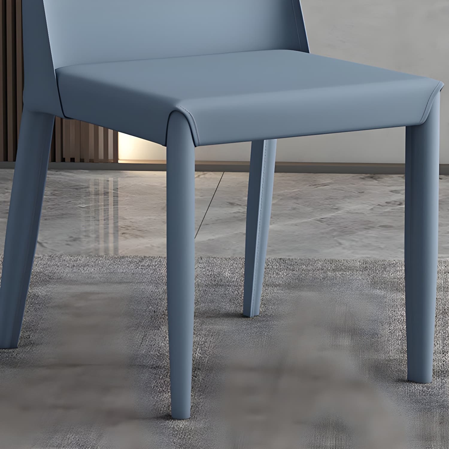 Modern Leather Dining Chair Parsons Furniture with Steel Legs in Matte Finish for Home thumbnail 19