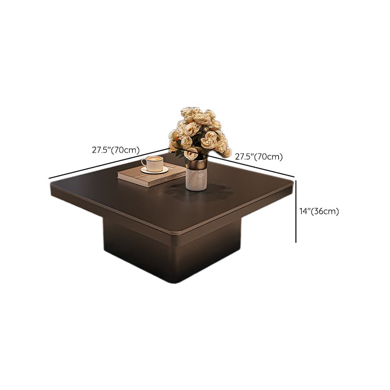 Contemporary Design Transparent Glass Single Board Game Coffee Table with Plinth Base in Midnight Black, Square Top thumbnail 11
