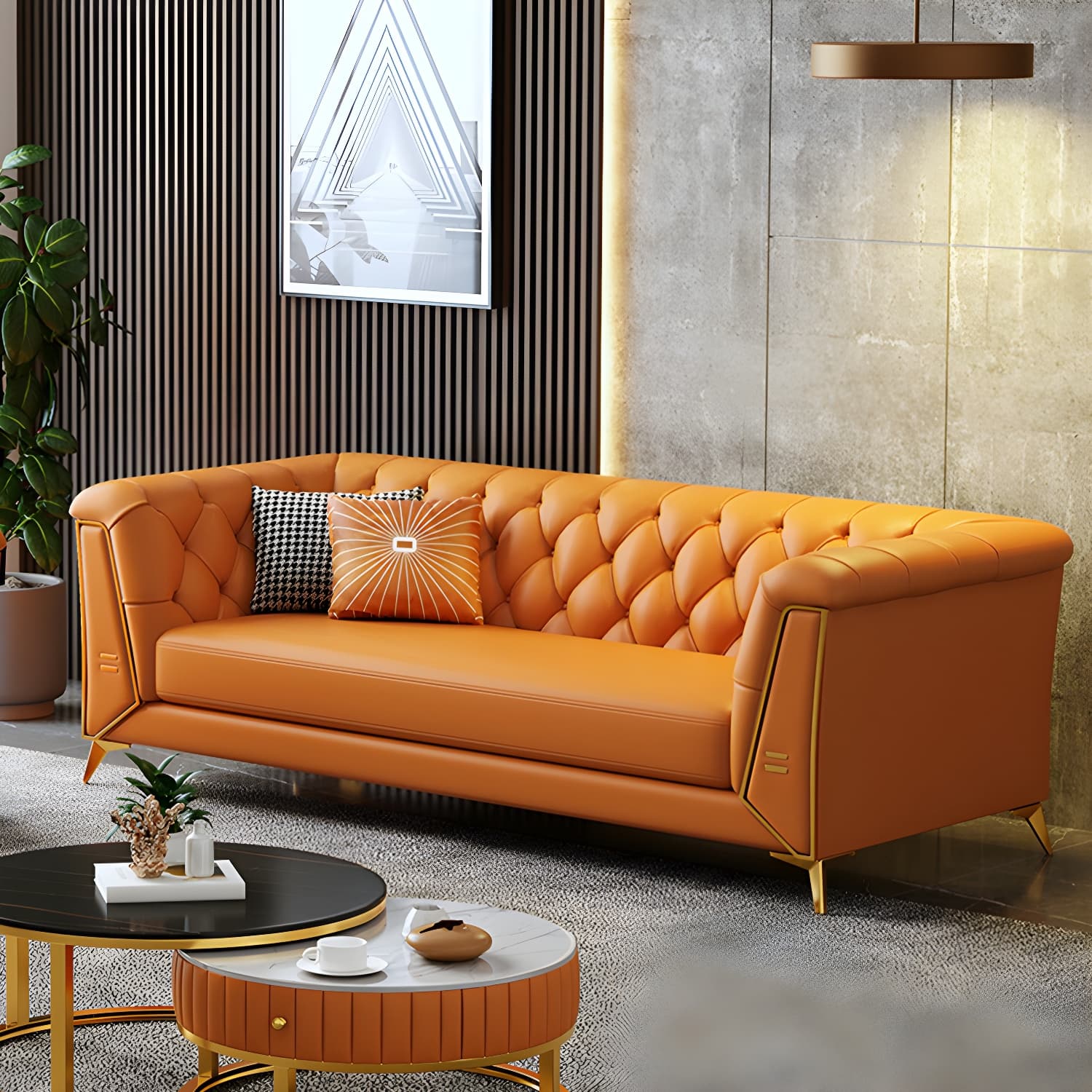 Glam Wood Frame Standard Sofa with Tuxedo Arms in Solid Color thumbnail 13