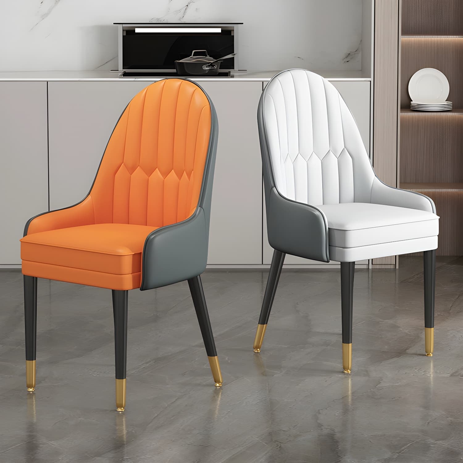 Dining Room Armless Dining Chair Parsons Faux Leather Dining Chair thumbnail 10