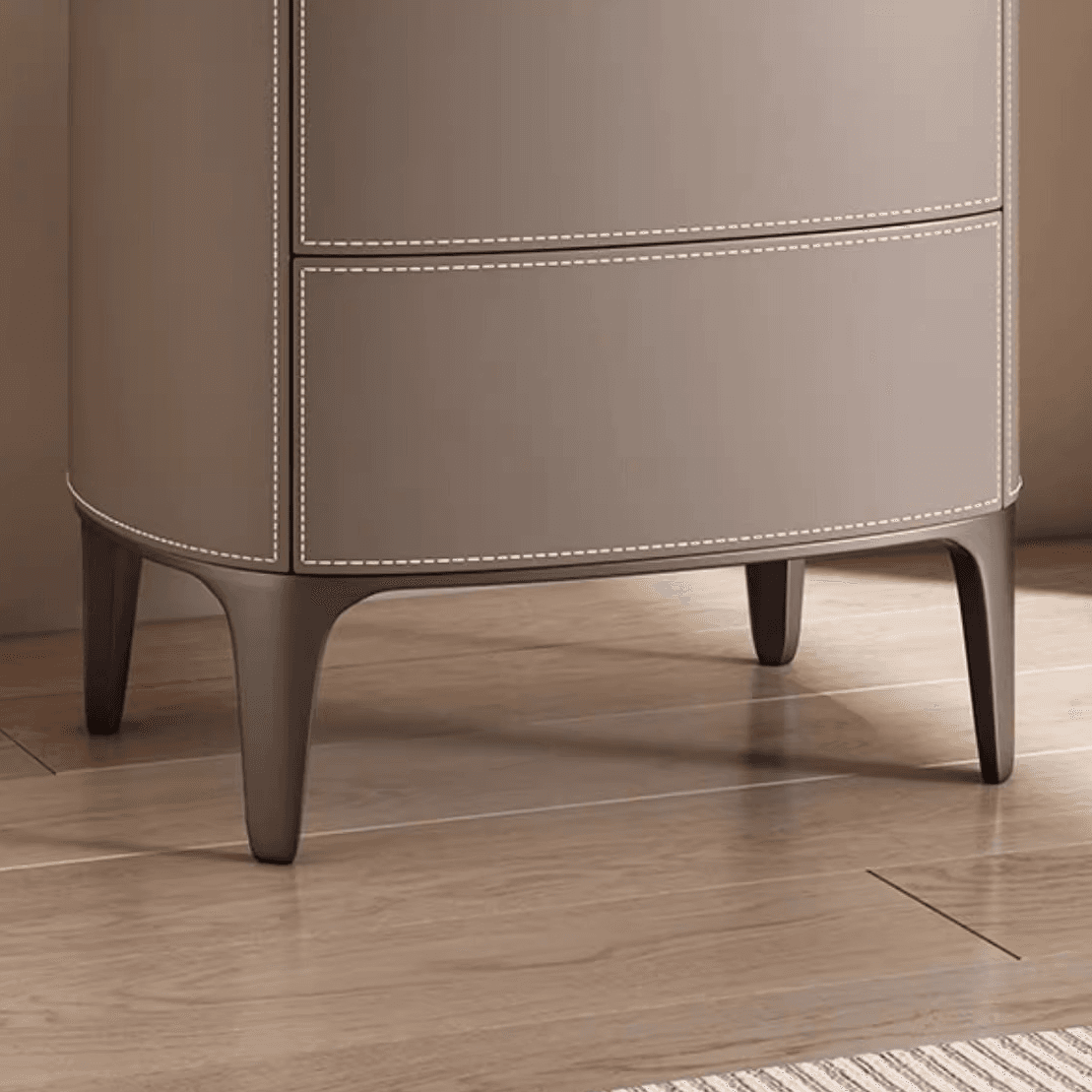 Contemporary 2 Tiers Drawer Storage Bedside Table with Real Wood Countertop thumbnail 14