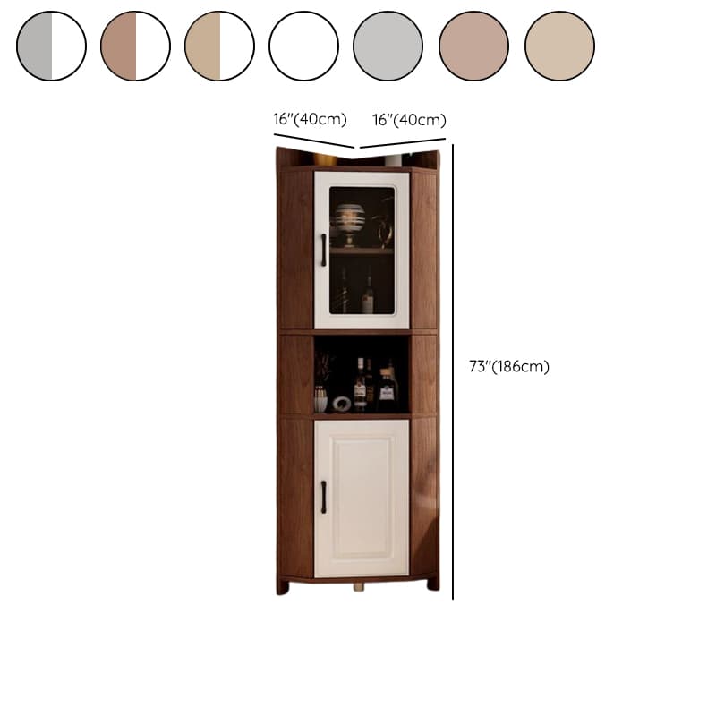 Gray/Wood Grain Unattached Accent Cabinet with Engineered Wood for Living Room thumbnail 16