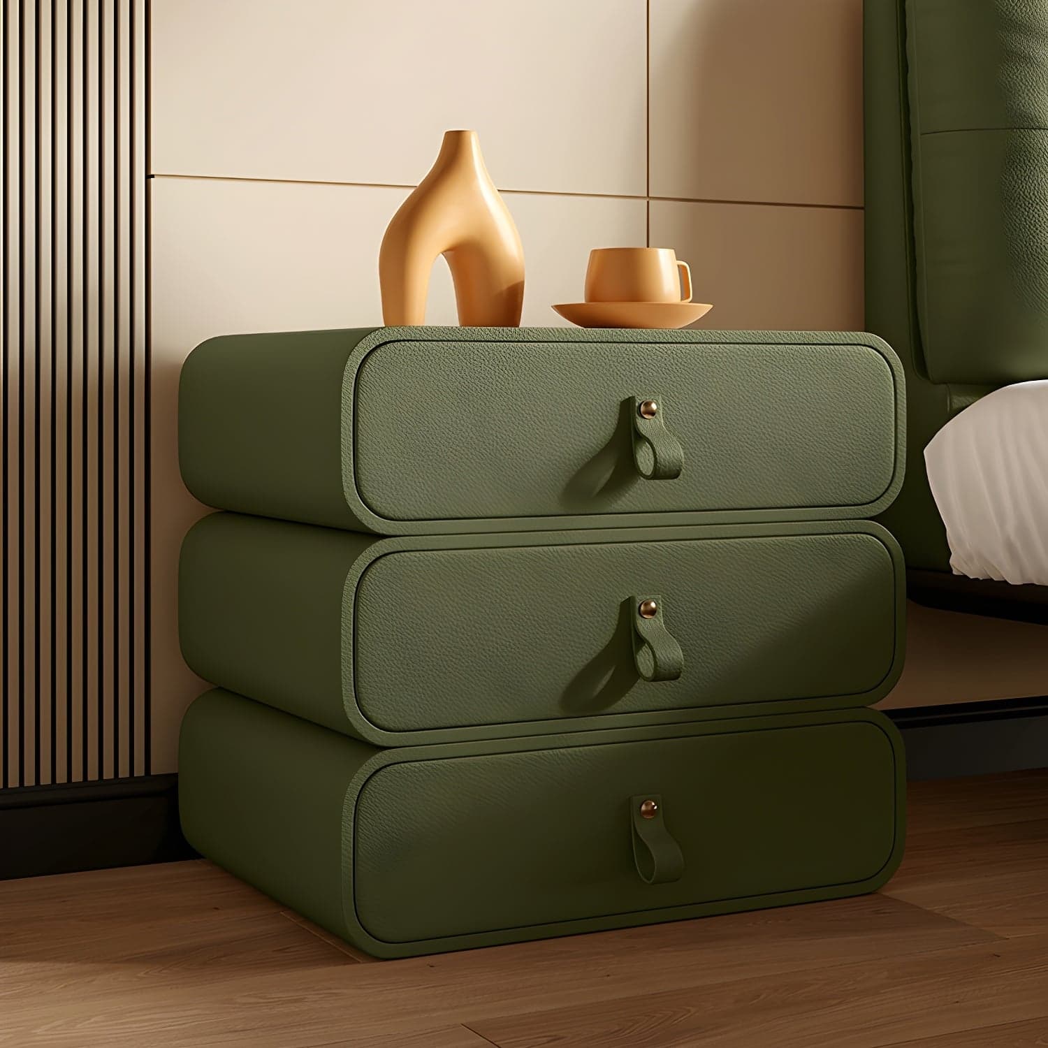 Modern Faux Leather Bachelor's Chest with Drawers in Narrow Size thumbnail 8