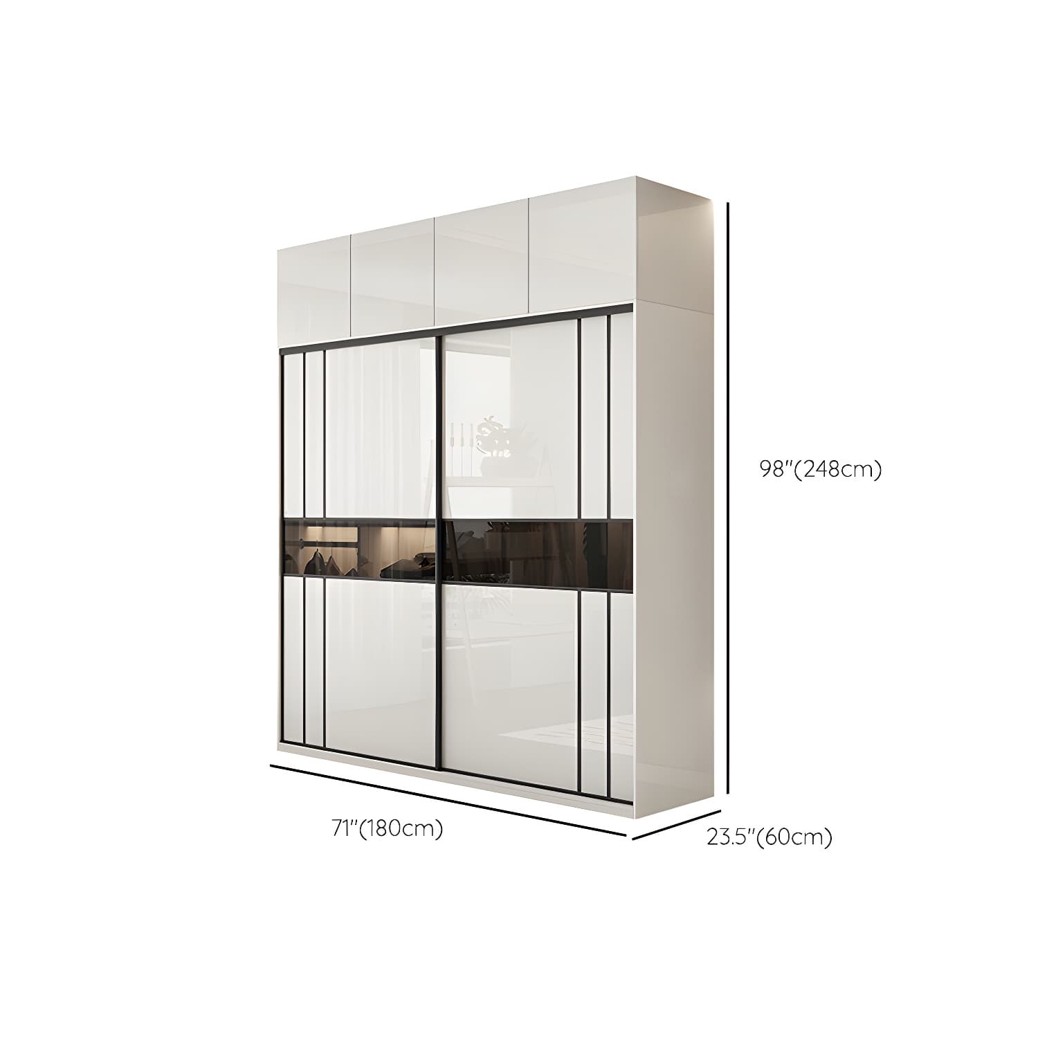 White Colour Wooden Wardrobe Cloth Rod Included Wardrobe Closet with Shelves thumbnail 18