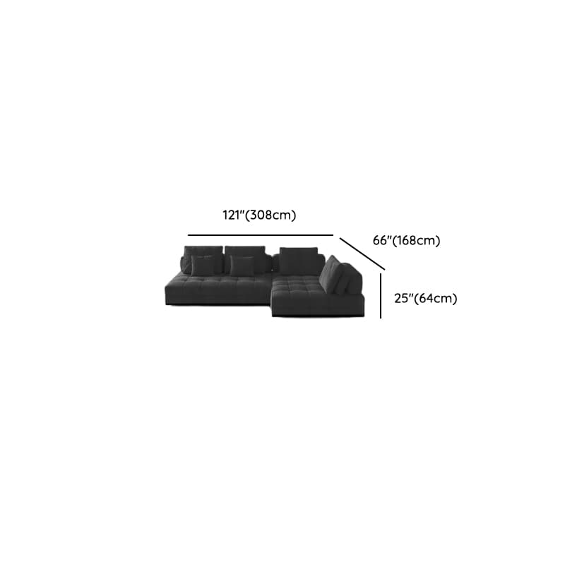L-Shape Corner Sectional in Dark with Button-tufted Upholstery thumbnail 16