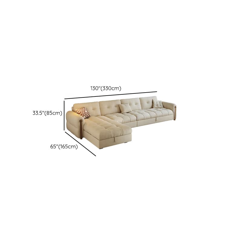 L-Shape/Straight Sofa/Sofa Chaise with Under-seat-storage, Left Hand Facing Orientation, Round Arm, and Button-tufted Details thumbnail 8