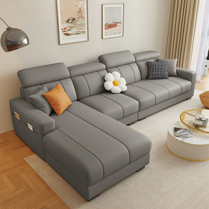 Modern Style L-Shape Sofa Recliner with Storage and Recessed Arm thumbnail 13