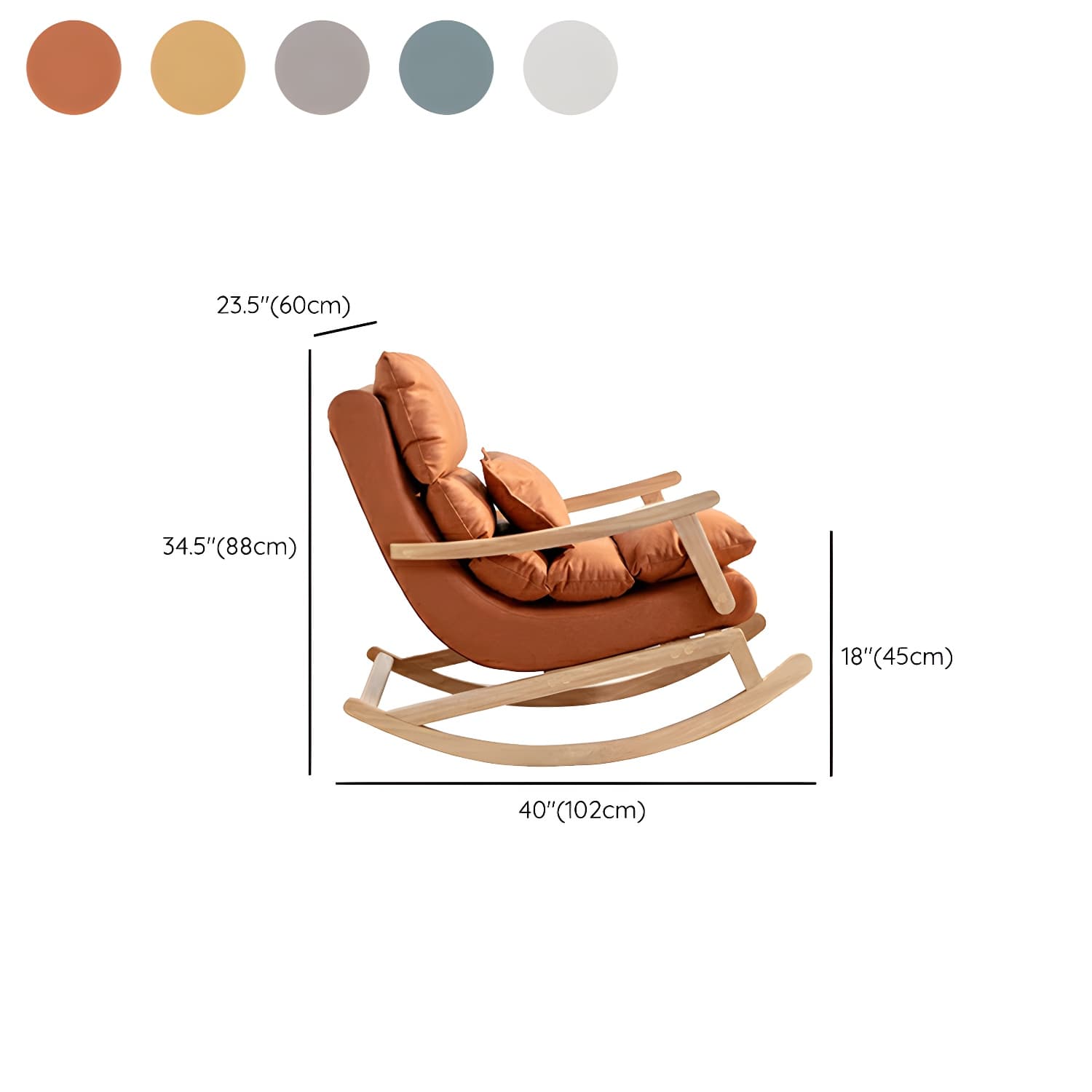 Modern Upholstered Rocking Chair with Track Arms and Ottoman for Stylish Interior Design thumbnail 15