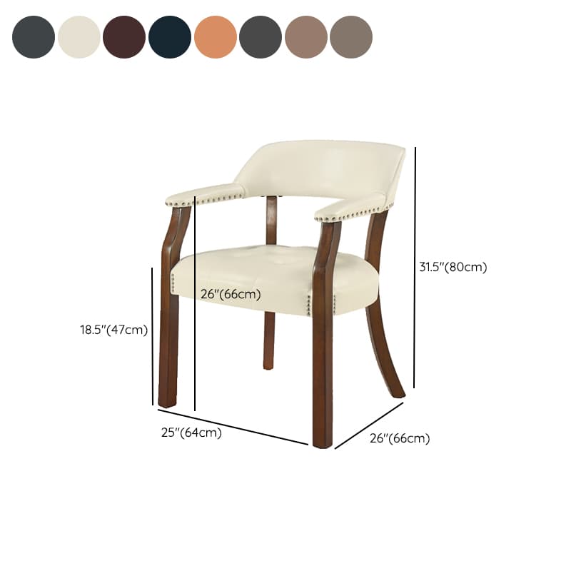 Sturdy Dining Room Arm Chair with Rollers, Decorative Nailhead, and Outlined Frame thumbnail 17