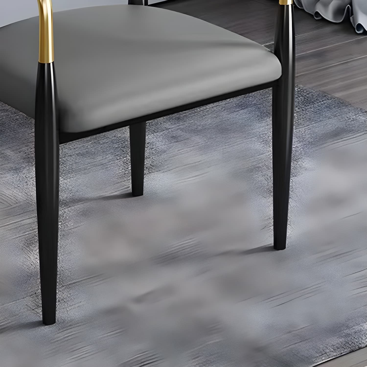 Contemporary Metal Dining Chair Black Legs Dining Room Arm Chair thumbnail 15
