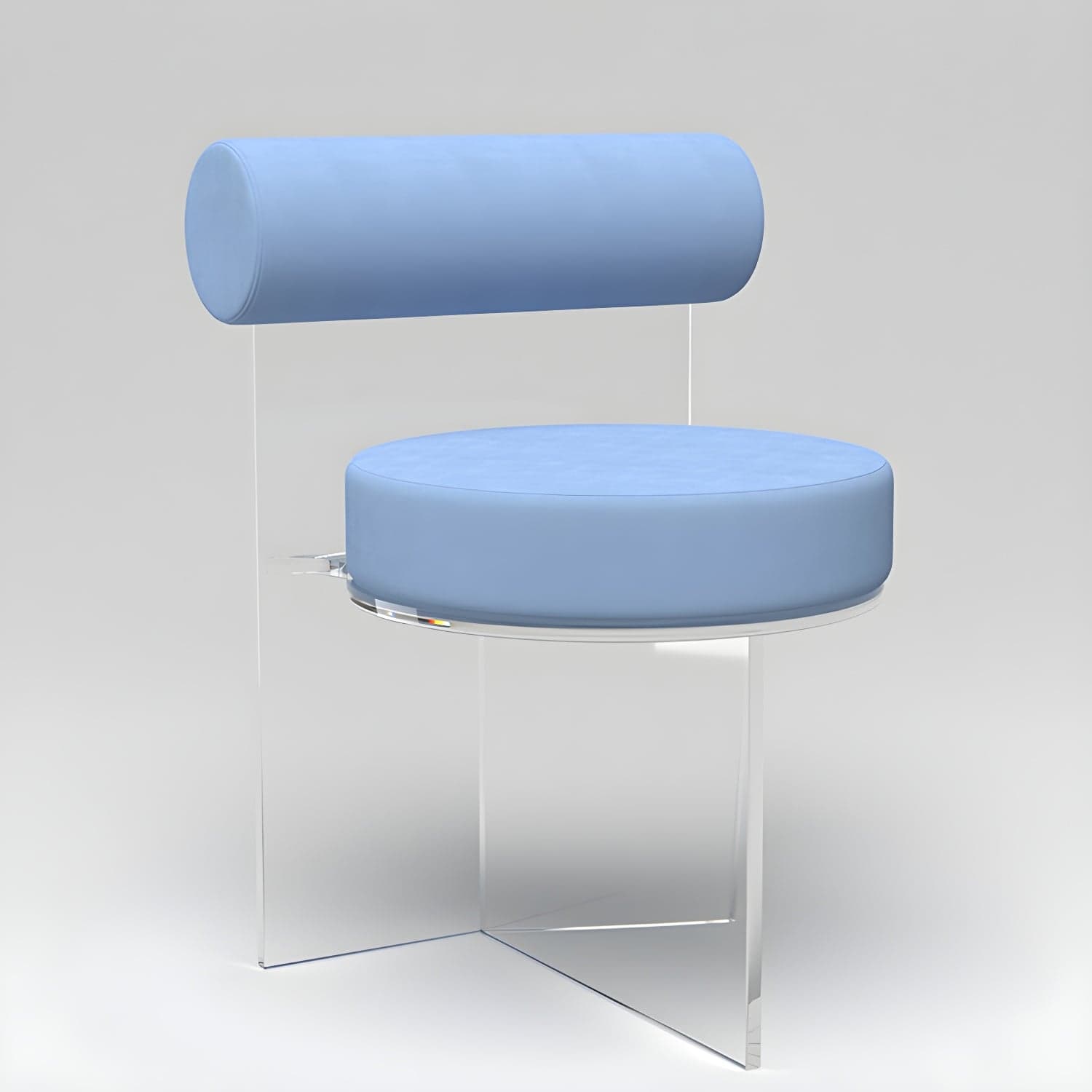Modern Clear Leg Side Chair with Solid Back and Low Back Heights for Kitchen & Dining thumbnail 7