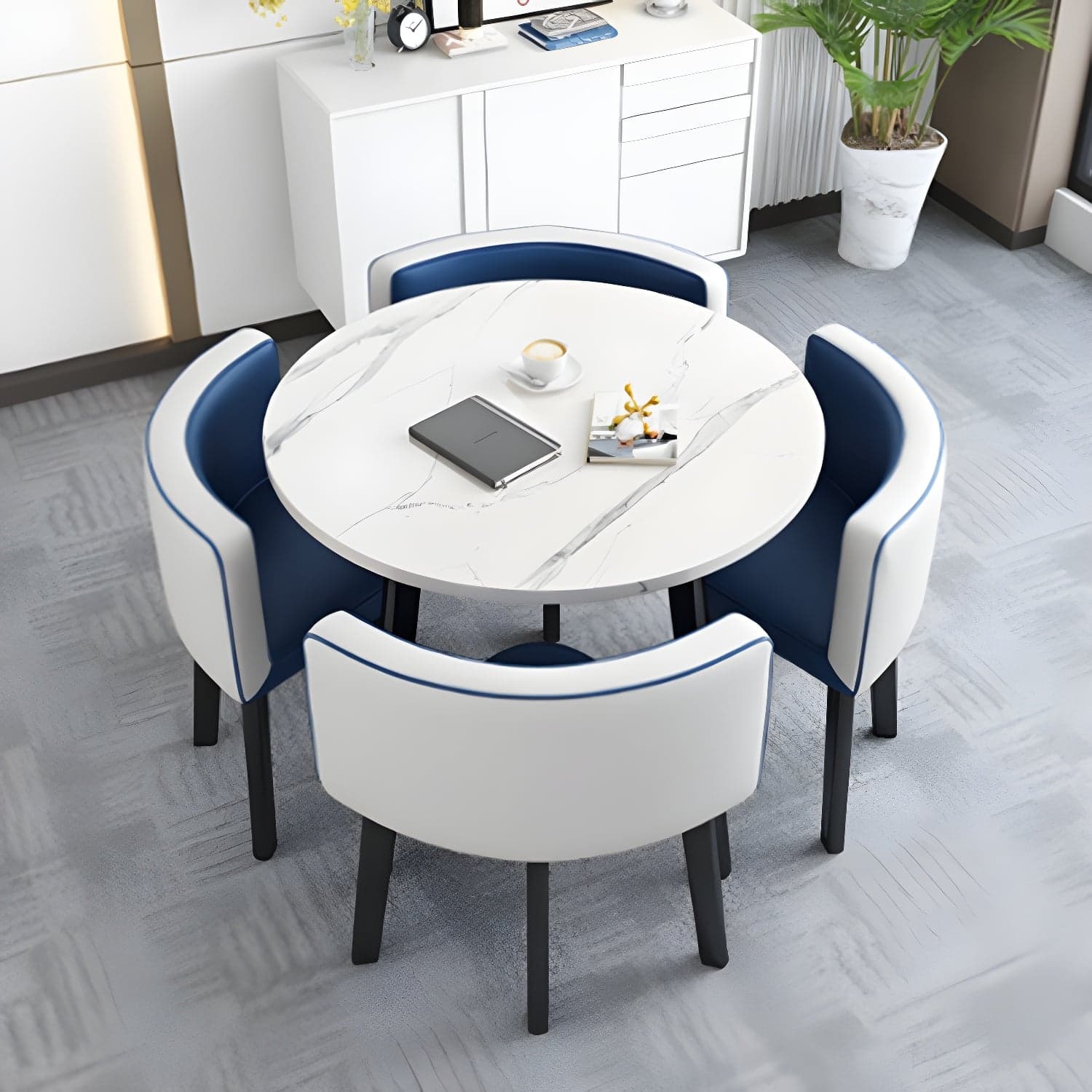 Modern Wood Dining Table Set 5 Pieces Dining Set for Home Use thumbnail 6