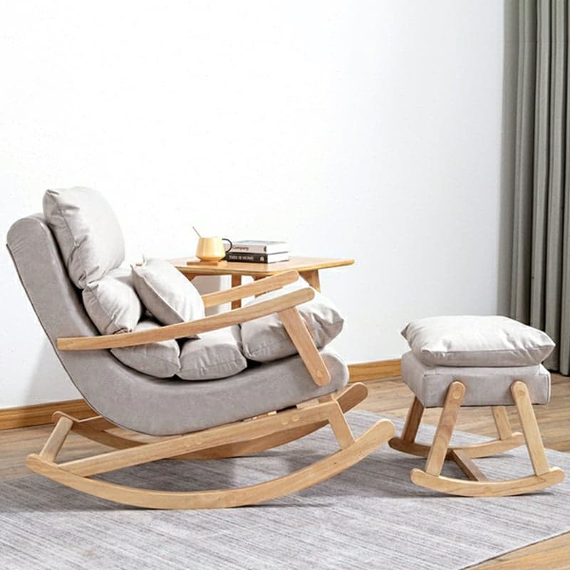 Modern Upholstered Rocking Chair with Track Arms and Ottoman for Stylish Interior Design thumbnail 3