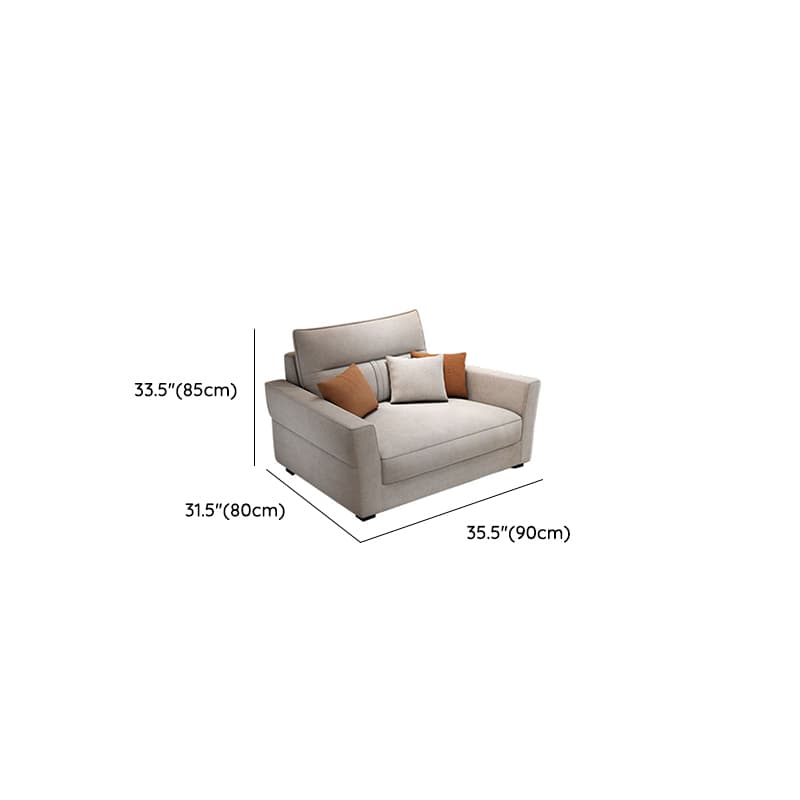Standard Sofa/Single Sofa with Loose Back, Flannel Upholstery in Light Gray, Arm Included, 4/3 Pillows thumbnail 12