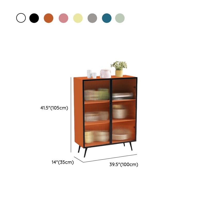 Contemporary Metal Floor-mounted Sideboard with Vertical Glass Doors thumbnail 14