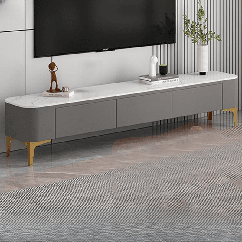 Modish Vitreous TV Stand with 3 Drawers for Sitting Room thumbnail 3