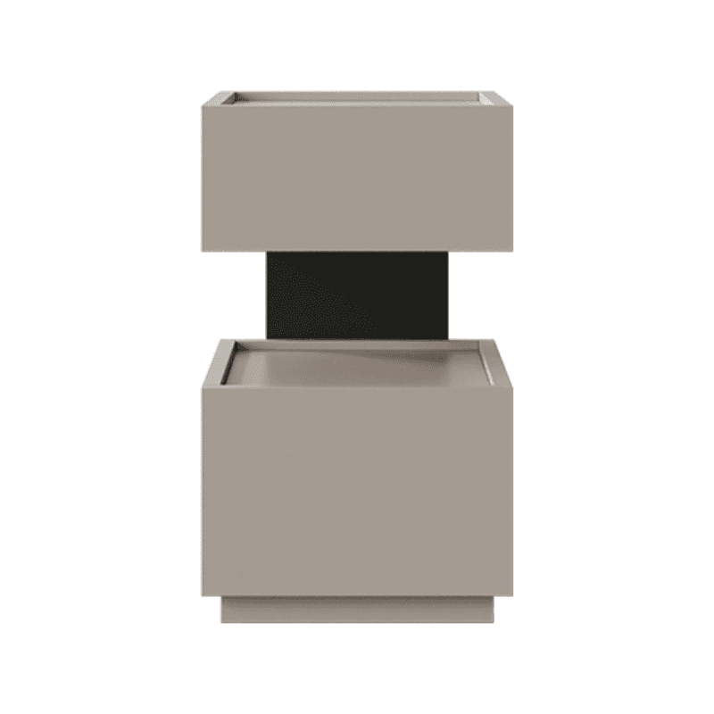 Organic Modern 2 Tiers Nightstand With Drawer Organization, 2 Shelves, Real Wood Countertop, and Illuminating Feature thumbnail 3