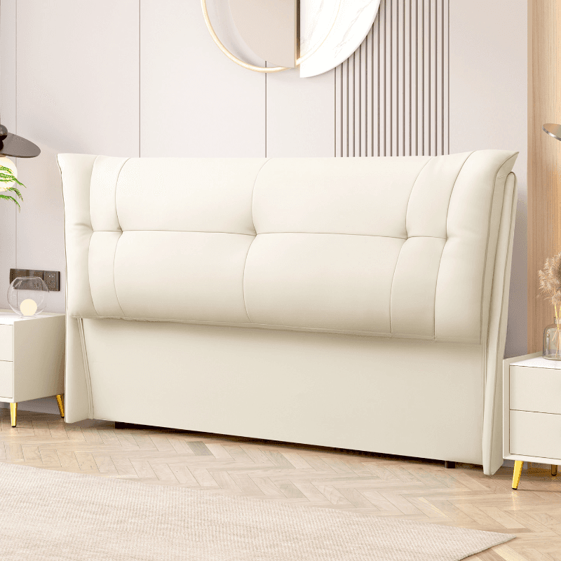 Modern Simple Style Wingback Headboard with No Distressing, Piled Tufted Rectangle Design for King/Full/Queen Bed, Featuring Sponge Upholstery and Standard Height thumbnail 1