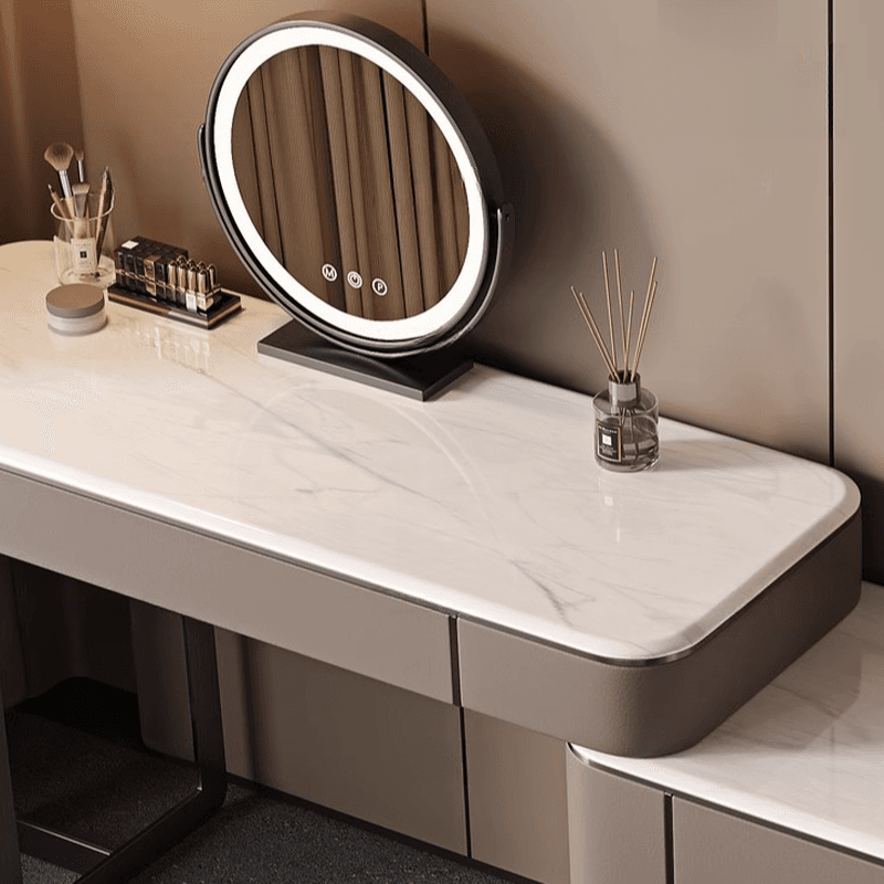 Vanity Set in Tan with 7 Drawers, Scalable and Push-Pull Features thumbnail 6