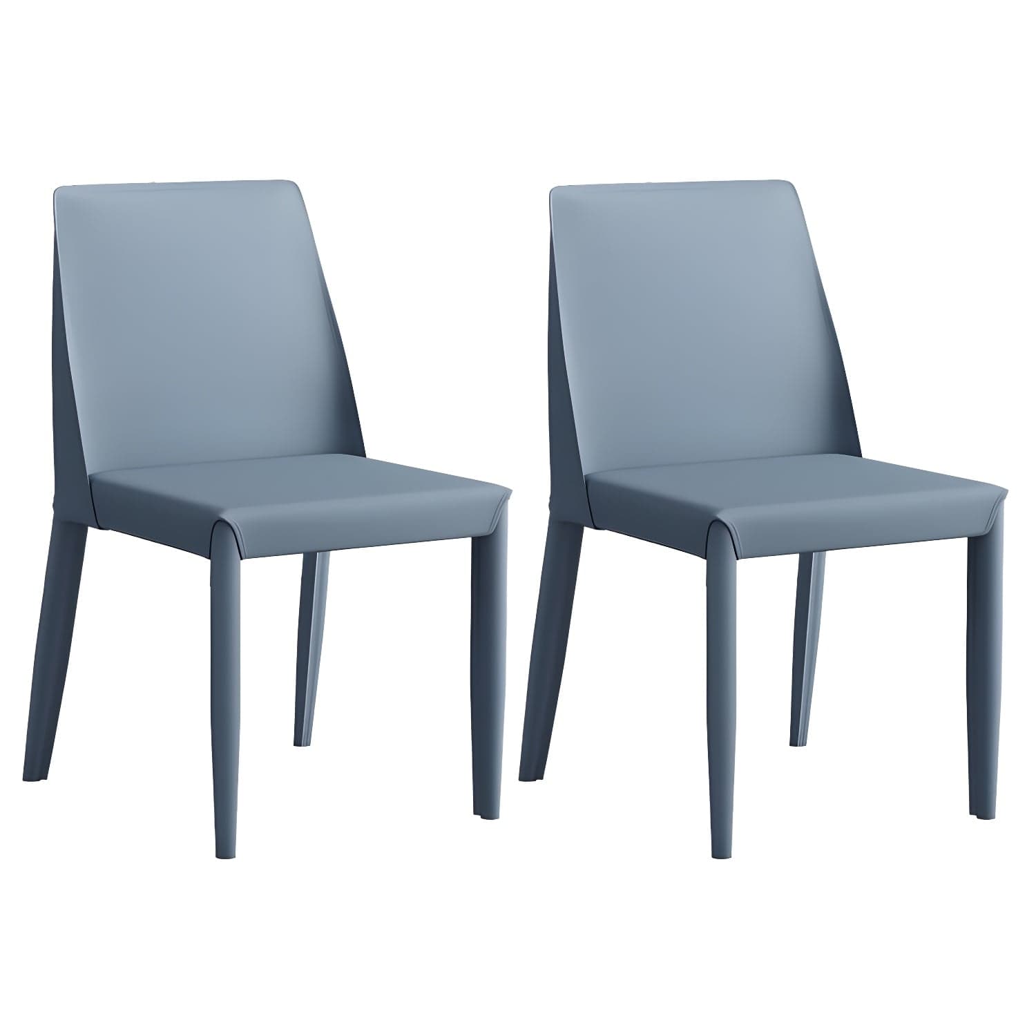 Modern Leather Dining Chair Parsons Furniture with Steel Legs in Matte Finish for Home thumbnail 8