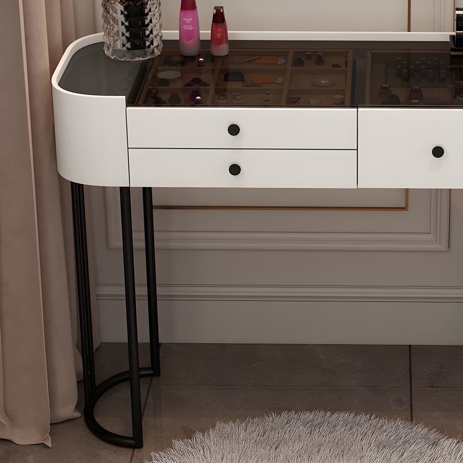 Contemporary Make-up Vanity with 4/5 Drawers,15.75 inch Wide thumbnail 16