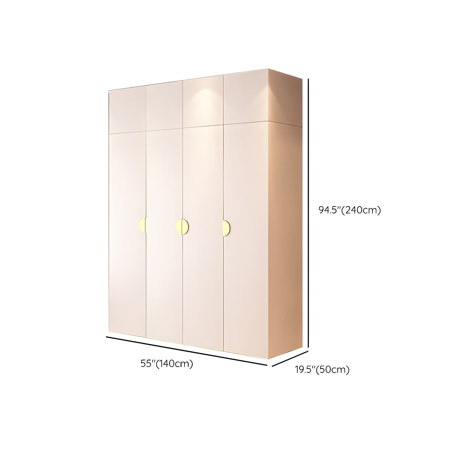 Chic White Wood Wardrobe Armoire with Clothing Rod & Shelves thumbnail 18
