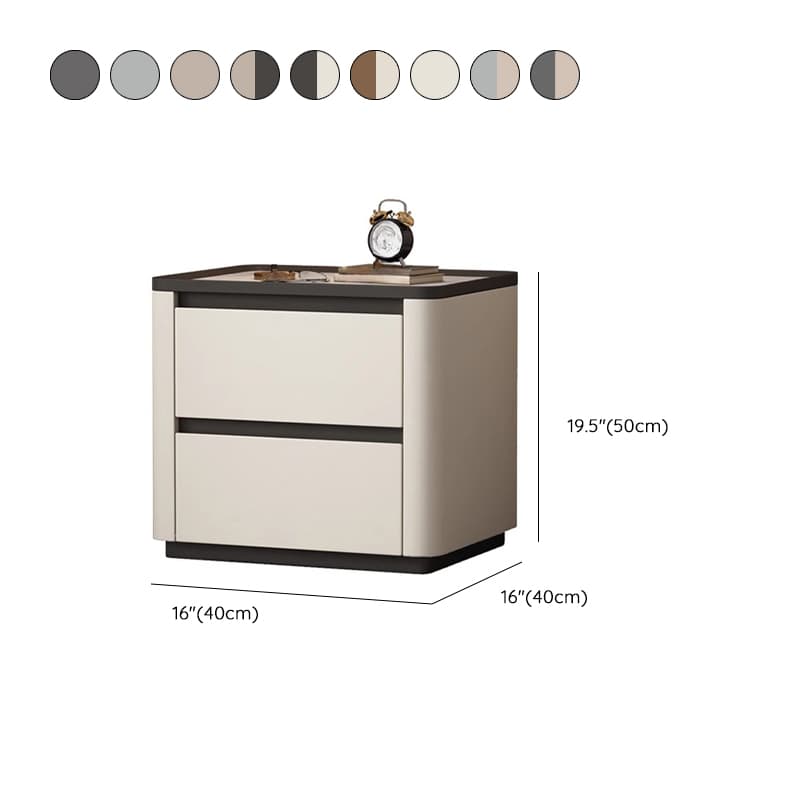 Stylish Bedside Cabinet Nightstand with 2 Drawers and Sintered Stone Countertop thumbnail 17