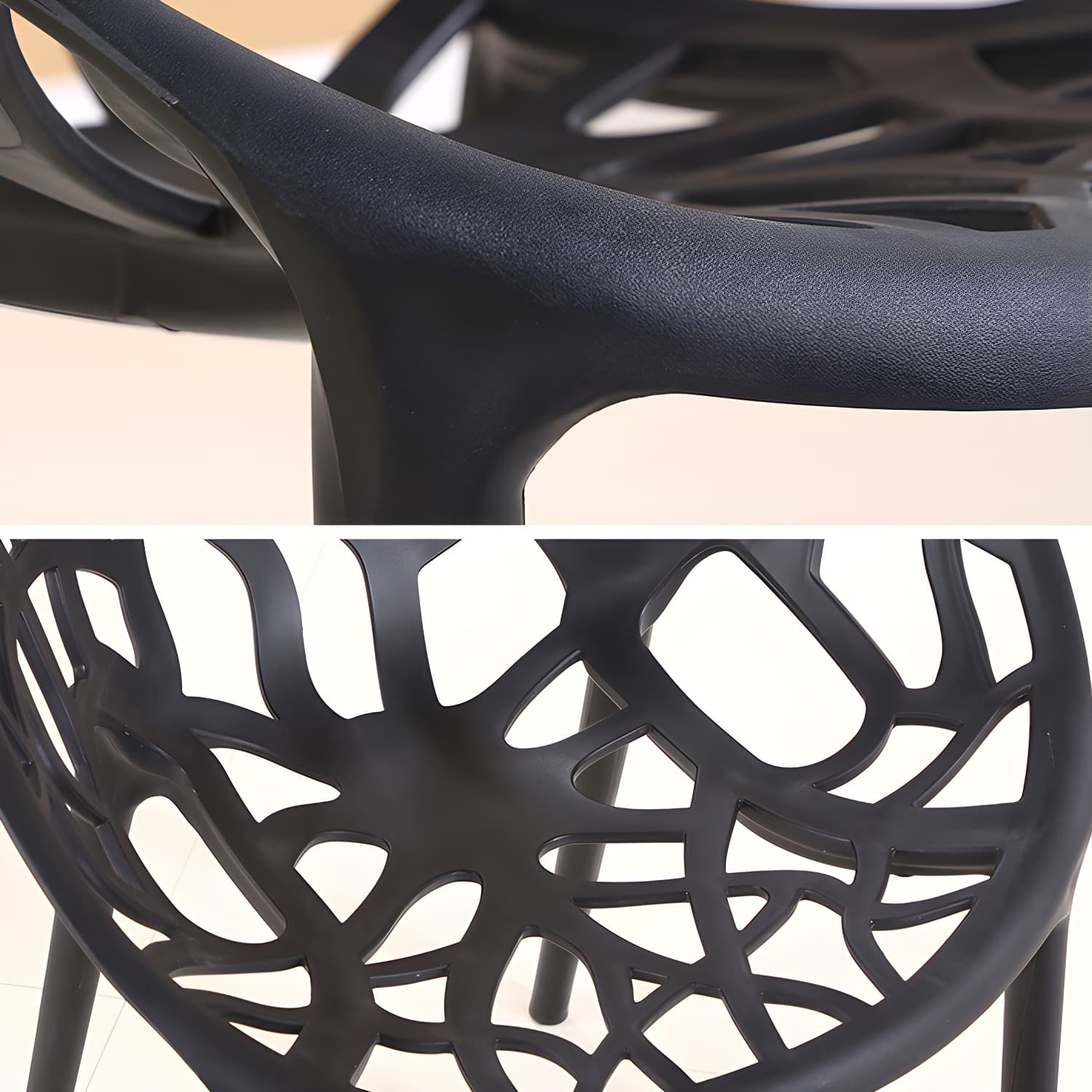 Contemporary Plastic Dining Room Chairs Armless Open Back Dining Side Chair for Restaurant thumbnail 16