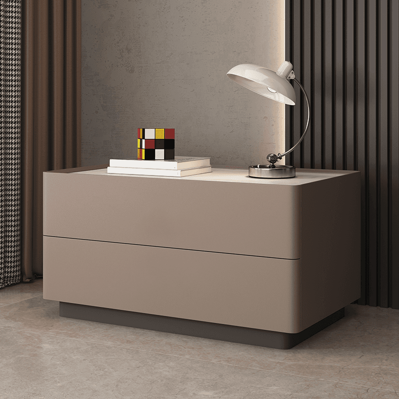 Casual Sintered Stone Countertop Drawer Storage Nightstand with 2 Drawers thumbnail 3
