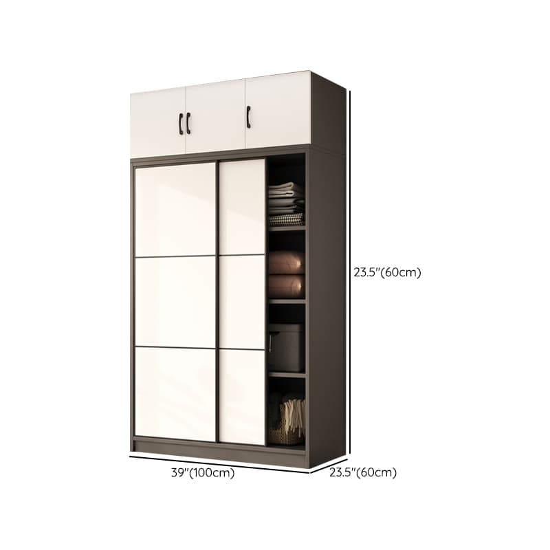 Detached Timber Gray Wardrobe Armoire with Soft Close Door, Interior Shelves and Hanging Rod, Soft Close Drawer Included/Not Included thumbnail 12