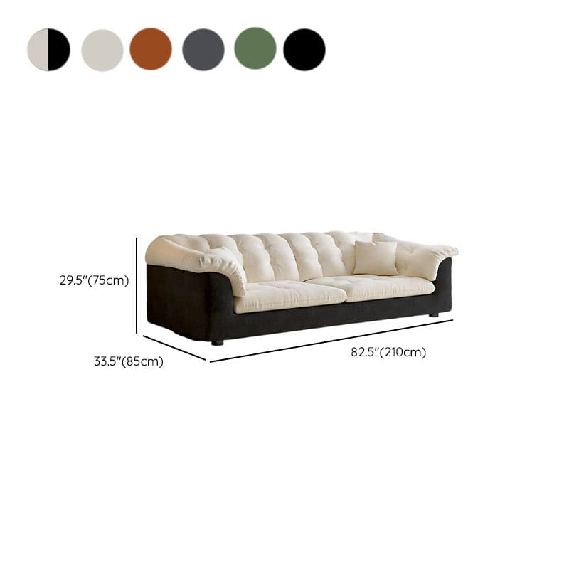 Modish Solid Color Stain Resistant Standard Sofa/Loveseat in Black/Light Green/Beige for 3-seater/2/5 Person with 2 Pillows thumbnail 15