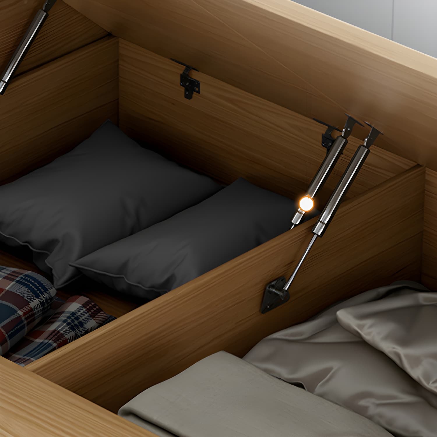 Modern Wood Platform Bed Frame Natural No Distressing Bookcase thumbnail 8