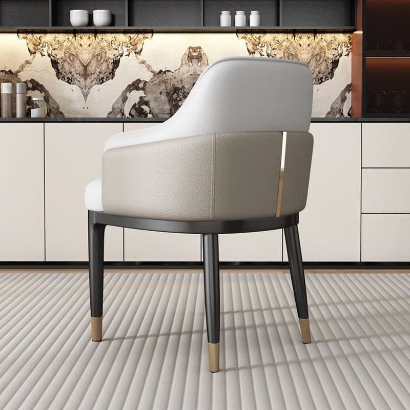 Stylish Modern Sloped Arm Chair for Kitchen & Dining with Low Back and Arms thumbnail 4
