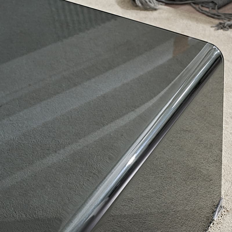 Modern Glass Coffee Table with Transparent Rectangular Top & Sleek Sled Base thumbnail 9