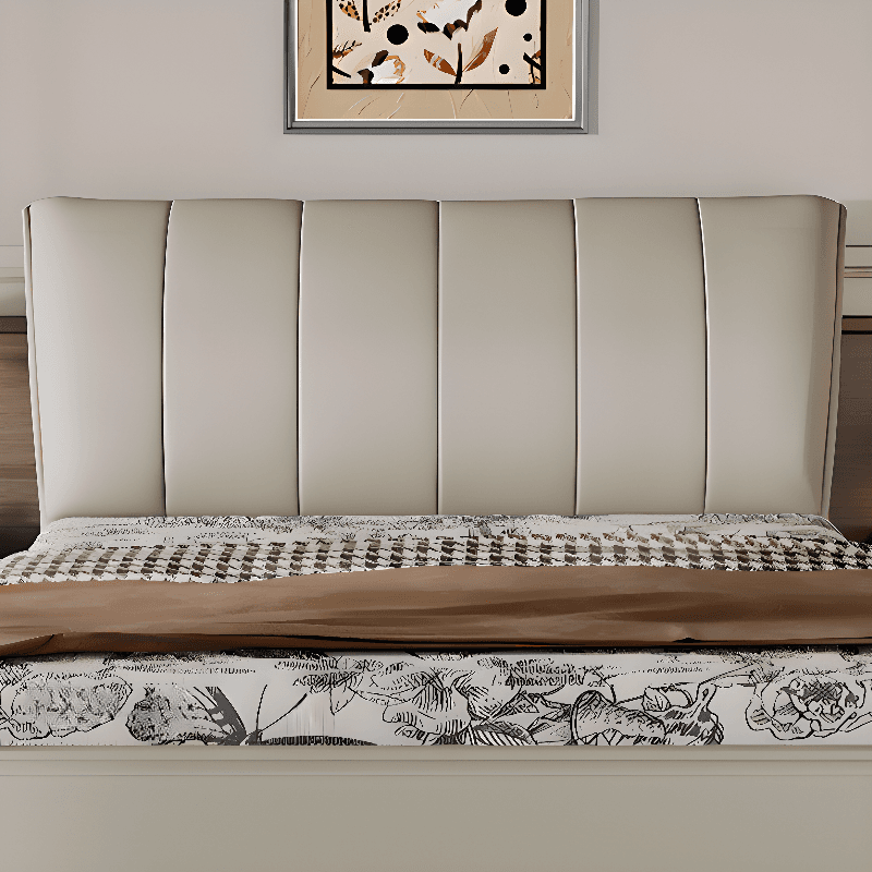 Trendy Panel Headboard in Natural Wood with No Distressing, Rectangle Shape for Queen/Full Bed, Featuring Sponge Upholstery and Standard Height thumbnail 8