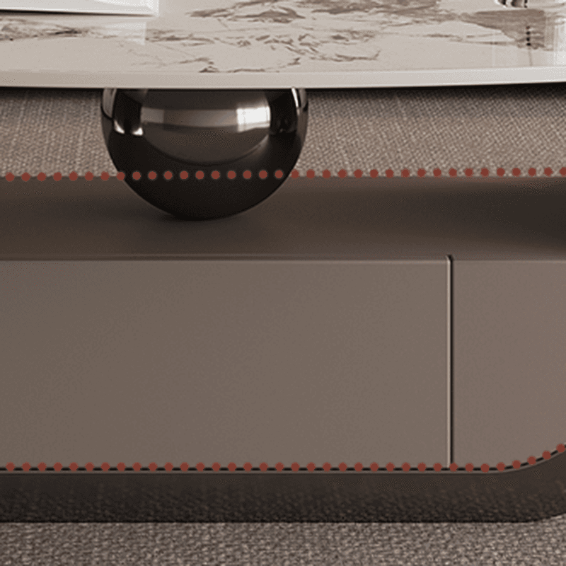 Glamorous Oblong Stone Coffee Table with Abstract Base, Scratch-proof and Drawer for Small Spaces thumbnail 8
