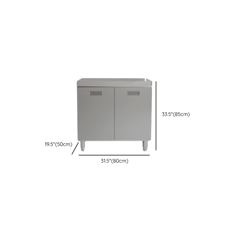 Simple Metallic Alloy Standard/Narrow Buffet Table with 2 Shelves, 4 Doors/3 Doors/2 Doors & Functional Storage Cabinet thumbnail 9