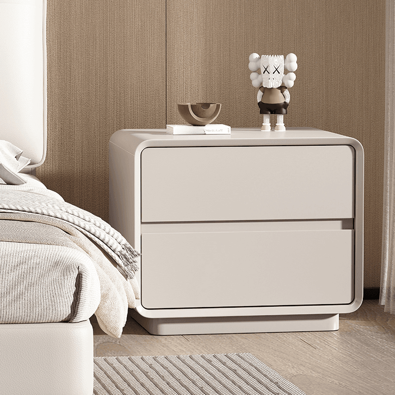Modish Drawer Storage Bedside Table with 2 Drawers and Laminate Countertop thumbnail 3