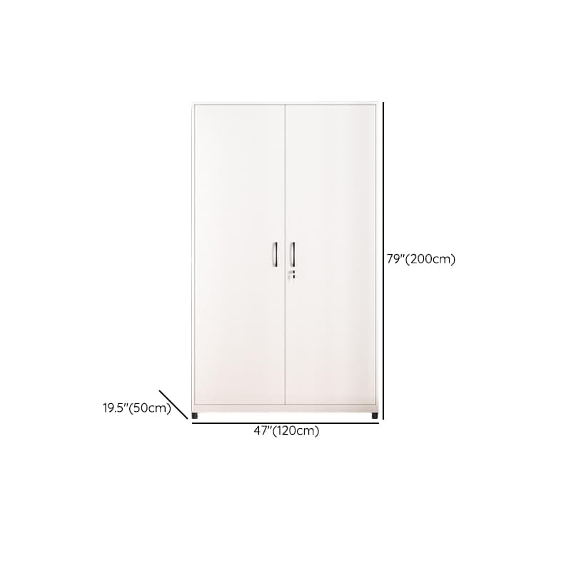White Modish Steel Independent Armoire Cabinet with Adaptable Shelf, Soft Close Door, and Clothing Rod thumbnail 11