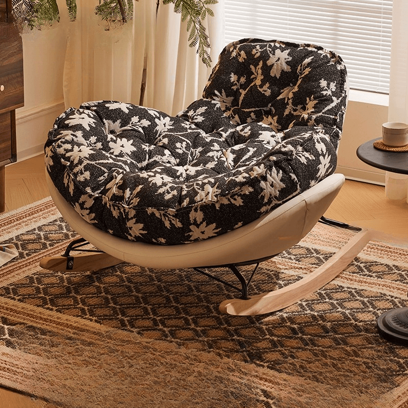 Simple Scratch-tolerant Upholstered Porch Rocker: Padded thumbnail 8