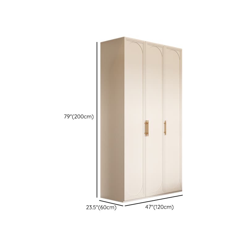 White Minimalist Laminate Wardrobe Closet with Compartments, Soft Close Door, Interior Shelves, and Clothing Rod thumbnail 7
