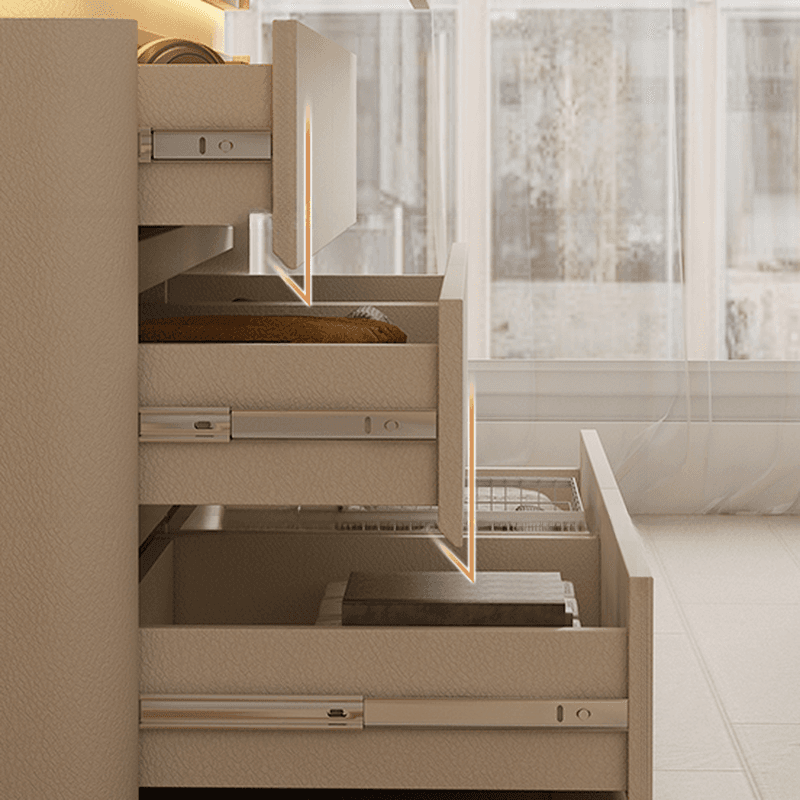 Simplistic Hardwood Double Dresser with 8 Horizontal Drawers and LED Lights thumbnail 9