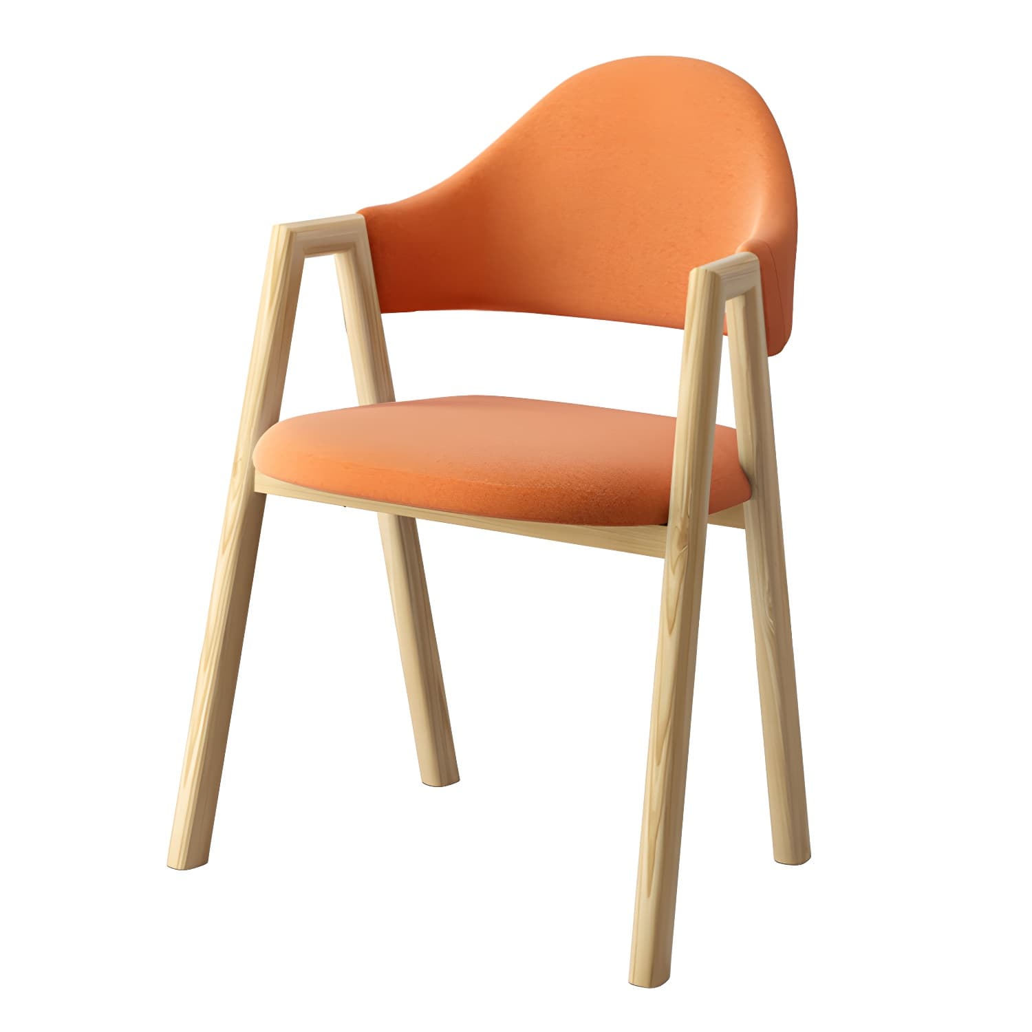 Scandinavian Study Room Metal Arm Chair Colorful Open Dining Chair with Natural Legs thumbnail 22