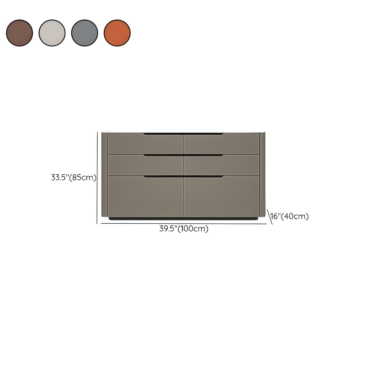 Wood Modern 4-Drawer and 2-Door Storage Sideboard with Stone Countertop thumbnail 11